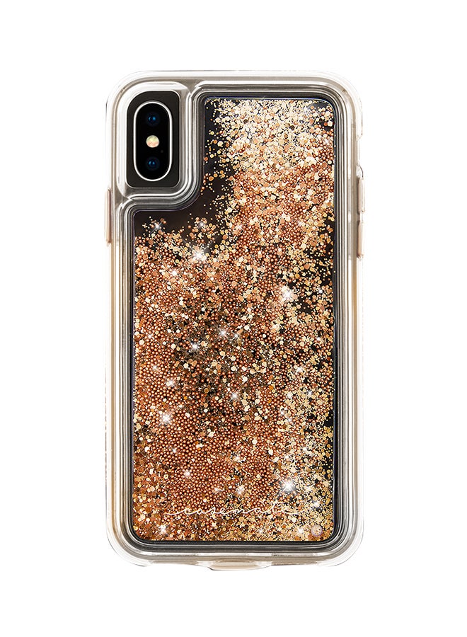 غطاء حماية واقٍ لهاتف أبل آيفون XS/X ذهبي