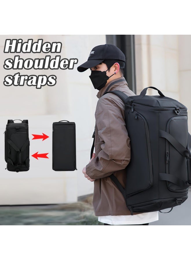 شابية حقيبة ظهر رياضية كبيرة 45 لترًا للرجال والنساء، مقاومة للماء، حقيبة رياضية للياقة البدنية، حقيبة سفر في عطلة نهاية الأسبوع، حقيبة حمل مع جيب للأحذية والرطوبة والعزل وحجرة للكمبيوتر المحمول - Image 4