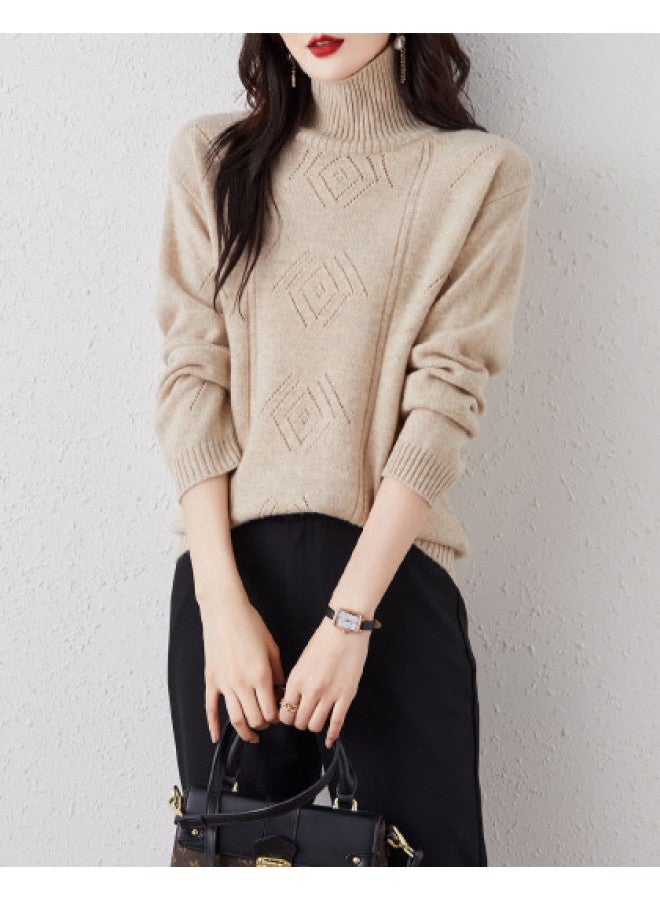 Hengyuanxiang Winter Coat Essentialfashion Jacquard High-Neck Wool Knitted Pullover Sweater - Image 1