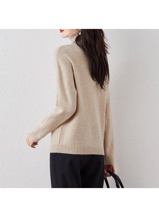 Hengyuanxiang Winter Coat Essentialfashion Jacquard High-Neck Wool Knitted Pullover Sweater - Image 4