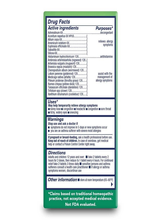 bioAllers NaturalCare Outdoor Allergies Homeopathic Tablets, 60ct | May Provide Support Through Sinus Congestion, Sneezing & Runny Nose, Itchy, Watery Eyes - Image 2