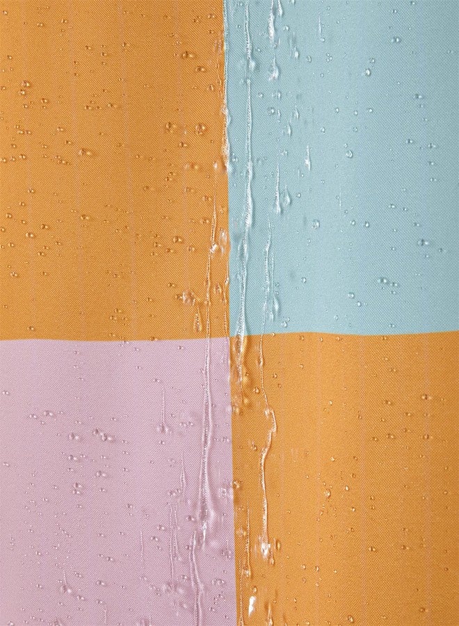 RoomTalks Multicolored Checkered Retro Fabric Shower Curtain for Bathroom, Heavy Duty & Waterproof Bright Rainbow Colorful Modern Simple Groovy Aesthetic Shower Curtain Set with Hooks Bathroom Decor - Image 4