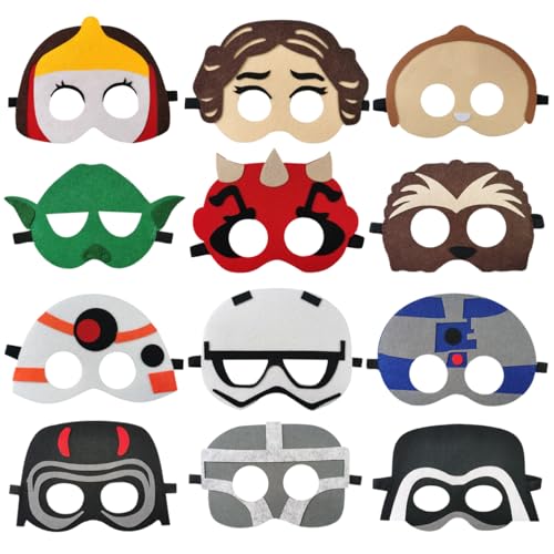 NF ORANGE 12pcs Galaxy Wars Birthday Party MasksGalaxy Wars Party Supplies for Role Playing Birthday Dress Up Props - Image 1