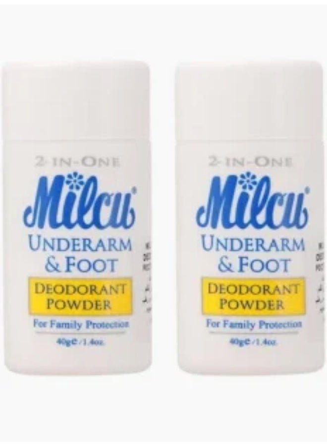 Under Arm & Foot Powder 40 g 2 pcs