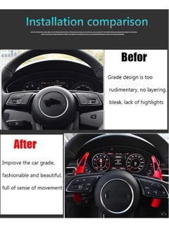 Generic Aluminum Steering Wheel Paddle Shifter Extensions Covers 2PCS for Audi A3、A4、A5、A7、A8、S3、S5(2017-2018) Q5、A8(2018-2019) Q7、TTS(2016-2019) TT(2015-2018) Interior Extensions Accessories DSG Red  - Image 4