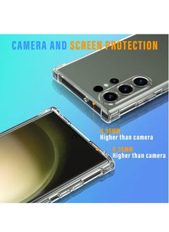 BORTONY Samsung Galaxy S24 Ultra Case Crystal Clear Reinforced Bumper Corners Scratch Resistant TPU Rubber Soft Silicone Camera Protective Clear Cover for Samsung Galaxy S24 Ultra  - Image 4