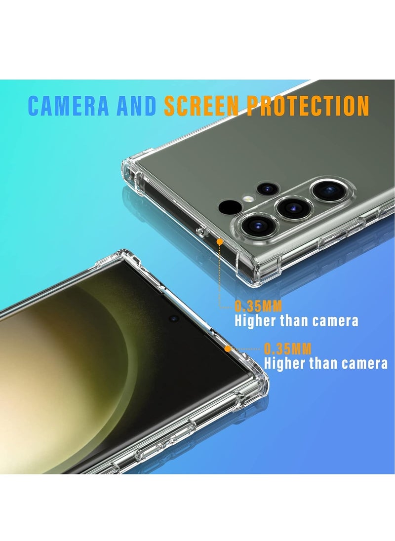 BORTONY Samsung Galaxy S24 Ultra Case Crystal Clear Reinforced Bumper Corners Scratch Resistant TPU Rubber Soft Silicone Camera Protective Clear Cover for Samsung Galaxy S24 Ultra  - Image 4