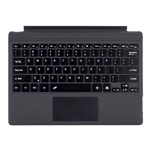 Zoof Type Cover for Microsoft Surface Pro 7+ / Pro 7/6 / 5/4 / 3, 12.3 inch, Ultra-Slim Wireless Bluetooth Tablet Keyboard with Multi Touchpad (Black) - Image 1