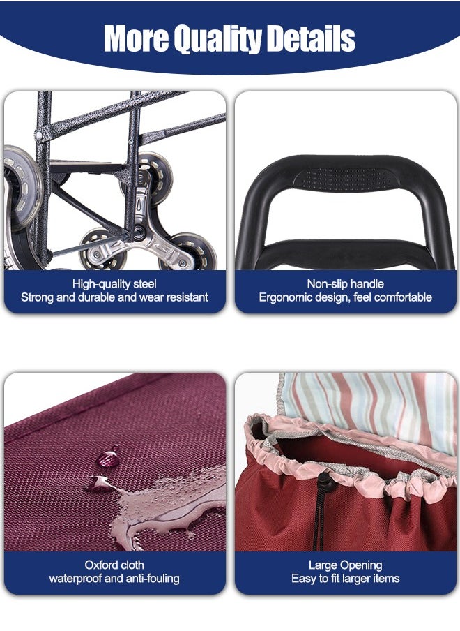 Occuwzz - Wheel equipped Shopping Cart  Household  Stair Climbing  Grocery Shopping  Foldable Shopping Cart with Wheels  Trailer Pulling Trolley for Elderly Portable - Image 1