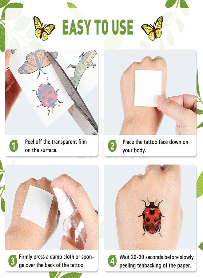 Maitys 288 Pcs Insect Tattoos Bug Temporary Tattoos Reptile Insect Bees, Spiders, Beetles, Butterflies, Arts and Crafts, Bug Party Favor Butterfly Birthday Party Supplies - Image 3