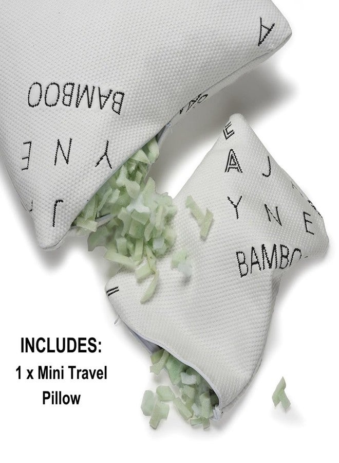 Ella Jayne - Luxury Viscose Bamboo Pillows, Adjustable Density with Carry Pouch & Mini Travel Pillow, Hypoallergenic Shredded Memory Foam, Viscose Cooling Pillow, 1 Pack - Queen Size - Image 4