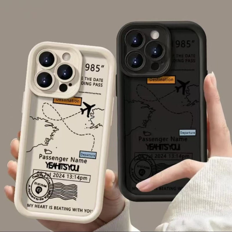 Aircraft Map Design Phone Case Suitable for Apple 17 Pro Max, Japanese and Korean Ins Style iPhone 16/15/14, and Style 13 - Image 2