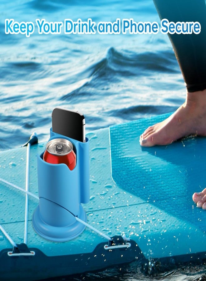 Gripooaven Paddle Board Cup Holder, Kayak Cup Holder 2-in-1 Drink & Phone Holder, Paddleboard and Kayak Accessories for SUP, Kayaking, Fishing, Yoga, or Surfing Adventures(Blue,1Pack) - Image 2