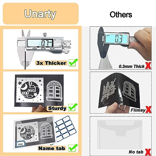 Unarty 20 PCS 9.4 x 7 Inch Large Die Cut Storage Envelopes with 0.7 mm Thick Magnetic Sheets for Die Storage, Clear Die Storage Pockets and Magnet - Image 2