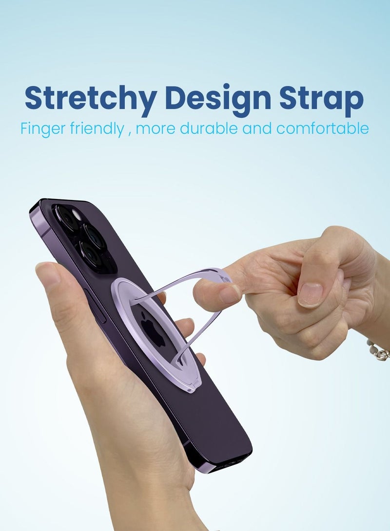 Remson حامل هاتف مغناطيسي من Remson Mag-X مع حزام سيليكون متوافق مع iPhone 14 و13 Pro/Max/Plus (أرجواني) - Image 3