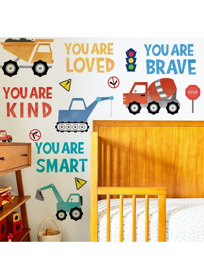 Runtoo Construction Wall Decals for Boys Bedroom Boho Inspirational Quotes Truck Vehicles Wall Stickers Toddler Kids Room Classroom Wall Decor - Image 2