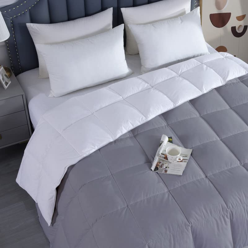 Razzai MammaYo Razzai Down Alternative Soft Quilted 300 GSM All Weather Comforter (90" x 90" Inches/228cm x 228cm) - Queen Size Comforters|Silver/White| TC - 400 - Image 4