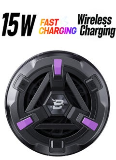 Benks W10 Portable 15W Wireless Charger Magnetic Cooling Fan with RGB Lights Black