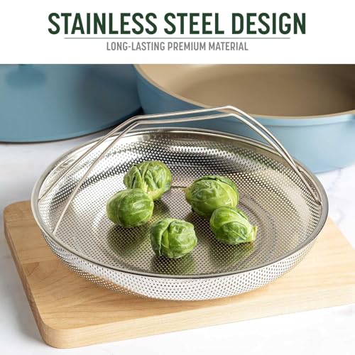 Rexez All-In-One Pan Steamer Basket | Premium Stainless Steel Vegetable Steamer | Dishwasher Safe with Full Handle for Easy Use - Image 2