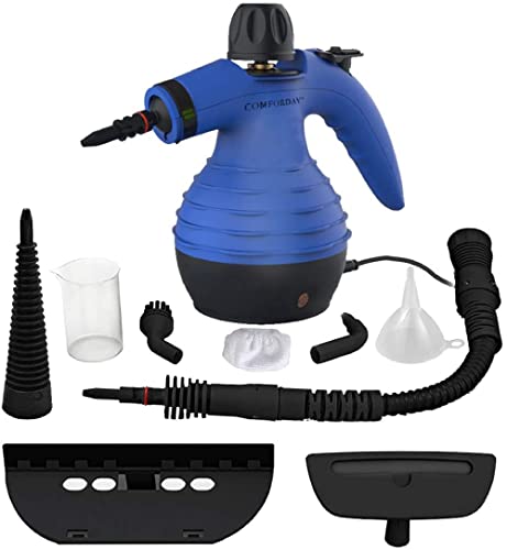 Comforday Handheld Pressurized Steam Cleaner - Multi-Purpose Steamer with 9-Piece Accessories Steam Cleaning Machine for Stain Removal, Curtains, Car Seats, Floor, Window (Blue) - Image 1