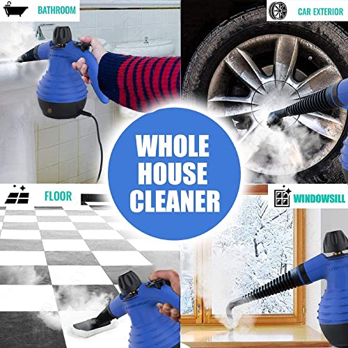 Comforday Handheld Pressurized Steam Cleaner - Multi-Purpose Steamer with 9-Piece Accessories Steam Cleaning Machine for Stain Removal, Curtains, Car Seats, Floor, Window (Blue) - Image 3