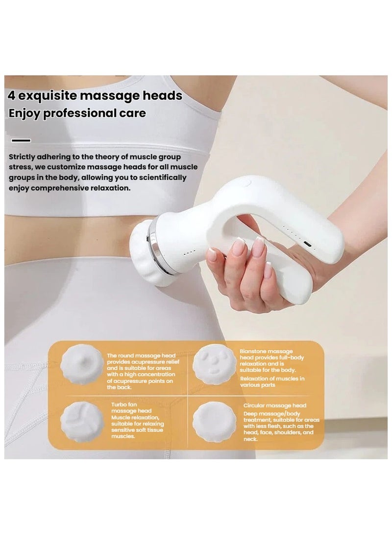 general USB Rechargeable Massager with 4 Replacement Heads - Portable Full Body Massage Tool for Muscle Relief - Image 4