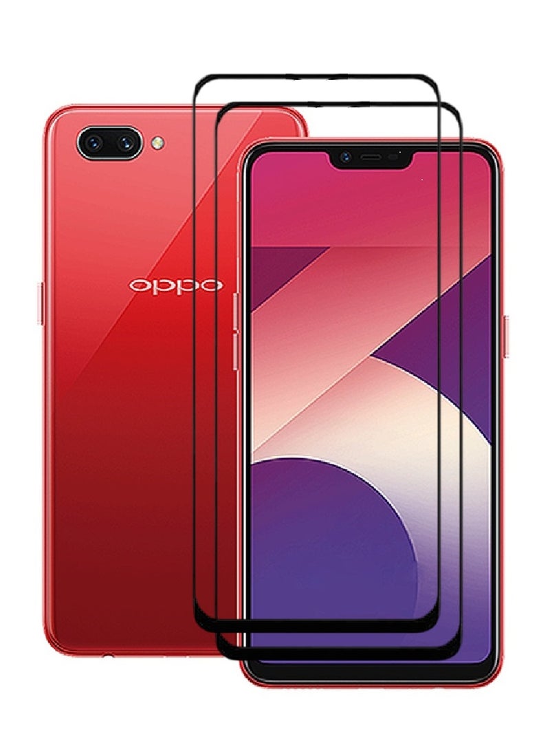 AINA 2 Pieces Tempered Glass Screen Protector 5D Designed For Oppo A3s Full Glue Edge to Edge Full Screen Coverage And Bubble Free - Image 1