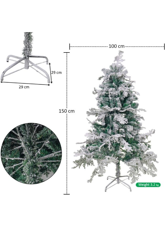 Decor Artificial Tree, Snow-flocked Tree With Sturdy Metal Stand, Flocked Tree With Lush Greenery, Holiday Tree For Home, Office, Event, Easy Assembly 150 Cm - pzsku/Z0D26EDABD57CCC70C84AZ/45/_/1727277967/d47bb624-dd52-43d3-9d99-364569de9155