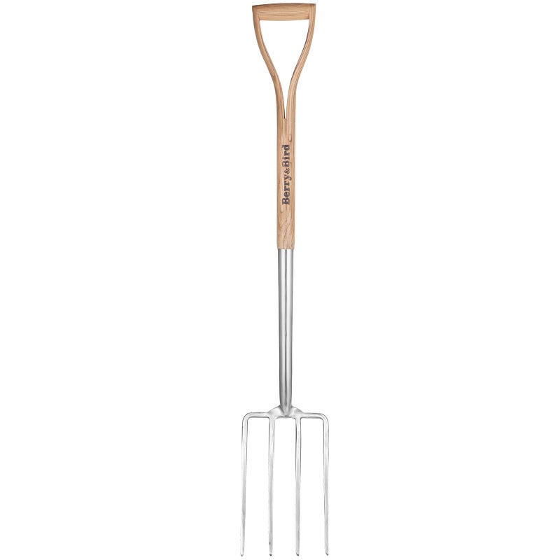 Berry&Bird Garden Digging Fork, 37.4" Stainless Steel Garden Spading Fork with D-Grip Handle, 4-Tine Heavy Duty Long Handled Pitchfork with Ash Wood Handle for Digging, Planting, Cultivating, Aerating - Image 1