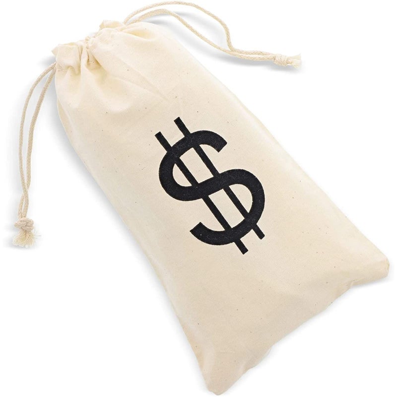 Juvale Money Bags Canvas Drawstring Pouches - 12 Pack, 4.3 x 7 In, Beige - Pirate Loot Bags for Kids - Image 5