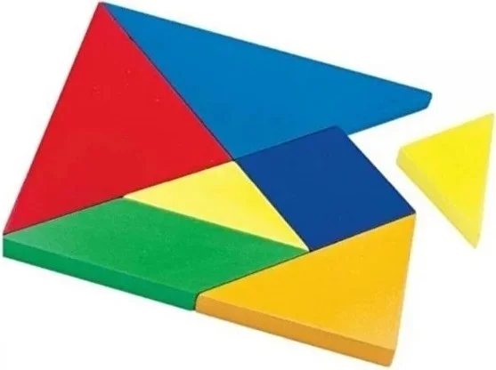بيبيك اوزيل Baby Special Wooden Tangram 7 Piece Educational Colorful Mind Intelligence Logic and Strategy Game 11 x 11 cm