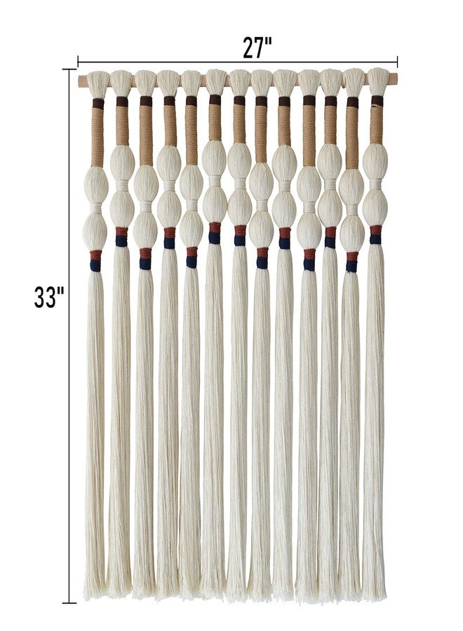 Flber Macrame Wall Hanging Boho Wall Art Handmade Spherical Knot Design with Tassel Fringe, Boho Decor for Bedroom Living Room, for Home Decoration 27" W x 33" L - Image 5