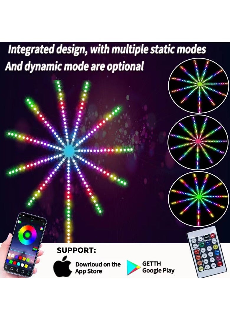 جنية الأزرق الأسنان أدى ضوء الموسيقى ، والألعاب النارية الخفيفة ، RGB مع جهاز التحكم عن بعد ، ومناسبة جدا لغرفة النوم ، غرفة المعيشة الديكور ، عطلة ضوء الغلاف الجوي ، الخ . - Image 1