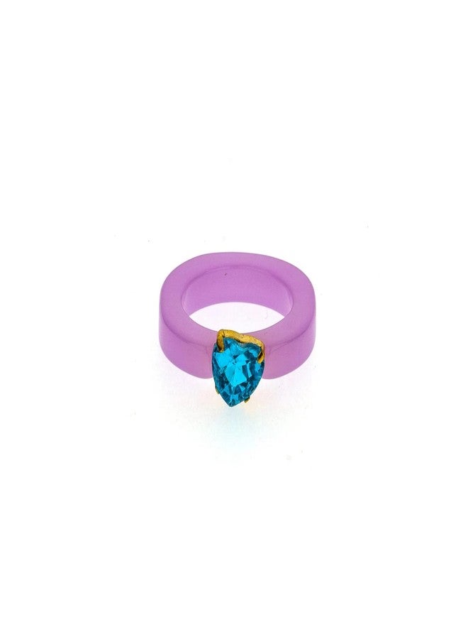Ettika Resin Ring for Women. Lovely Resin Crystal Heart Ring. Colorful Festival Favorite. Fashion Jewelry - Image 1