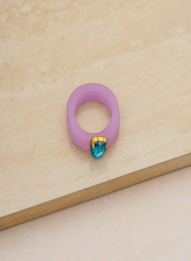 Ettika Resin Ring for Women. Lovely Resin Crystal Heart Ring. Colorful Festival Favorite. Fashion Jewelry - Image 3