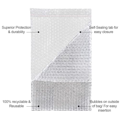 MIVIDE 50PCS Clear Bubble Mailers, 7.875”x 11.875” Self-Sealing Double Walled Bubble Pouch Bags for Packing, Moving, Shipping, Mailing - Image 4