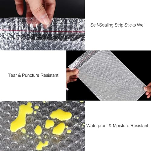 MIVIDE 50PCS Clear Bubble Mailers, 7.875”x 11.875” Self-Sealing Double Walled Bubble Pouch Bags for Packing, Moving, Shipping, Mailing - Image 3