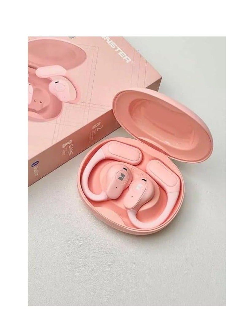 Monster Monster XK015 Wireless Bluetooth Earbuds Gaming Headphones Deep Bass Low Latency Game Headset with Built-in Microphone For Gaming Noise Canceling Headsets Pink  - Image 3