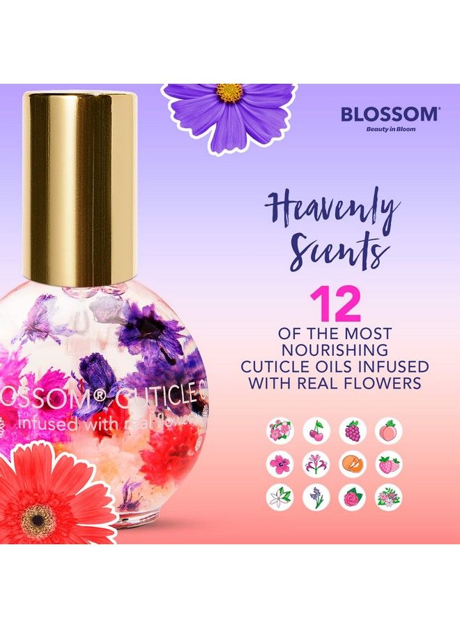 Blossom Hydrating Moisturizing Strengthening Scented Cuticle Oil Infused With Real Flowers Made In Usa 0.42 Fl. Oz Apple - Image 3
