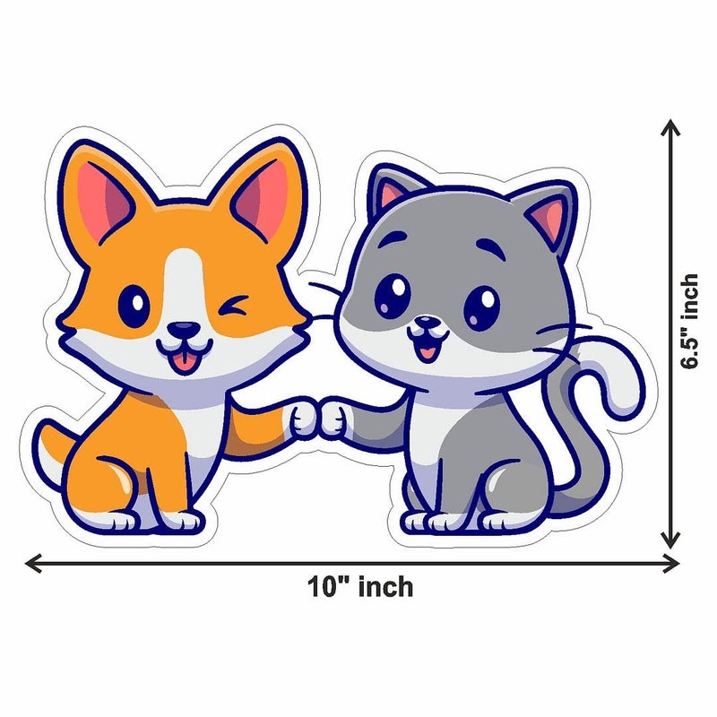 CVANU CVANU Cartoon Preety Cats Design Toilet Seat Stickers Decals SelfAdhesive Removable PVC Vinly Waterproof 65x10 inch Pack of 2 - Image 3
