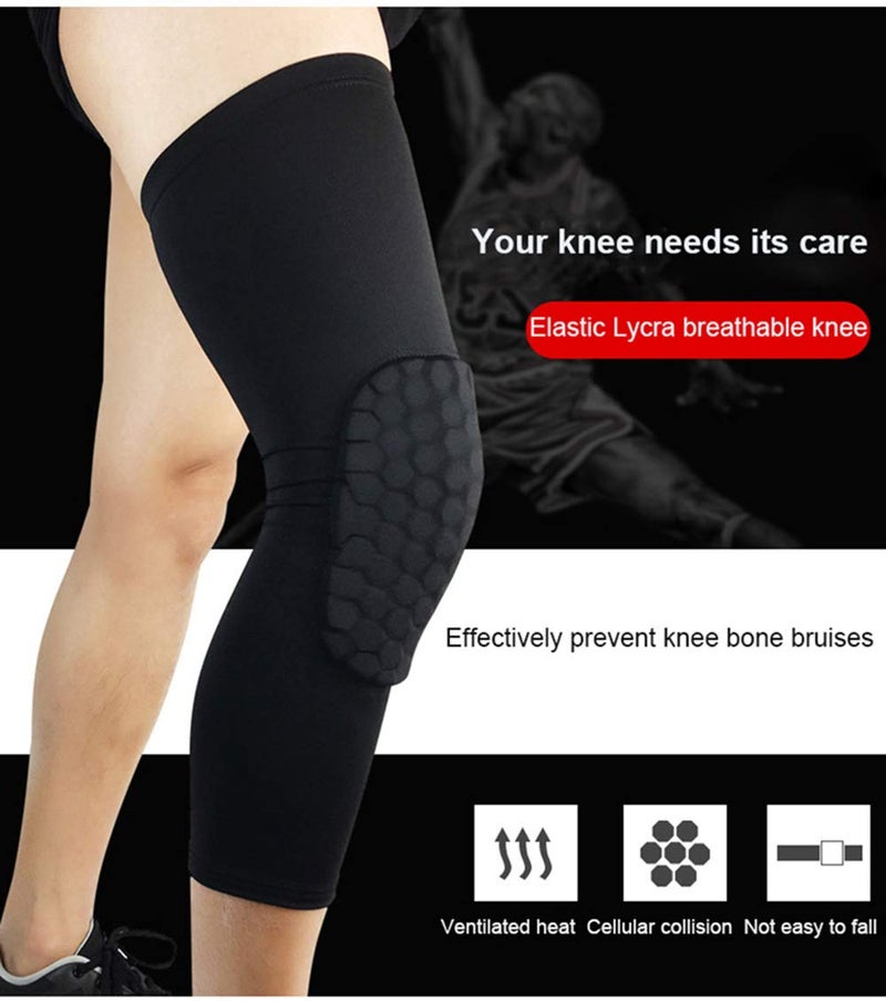 PISIQI Knee Pads Compression Pads Long Leg Sleeve Collision Avoidance Brace Protection Knee Sleeve for Basketball Football Volleyball Cycling (1 Pair) - Image 2