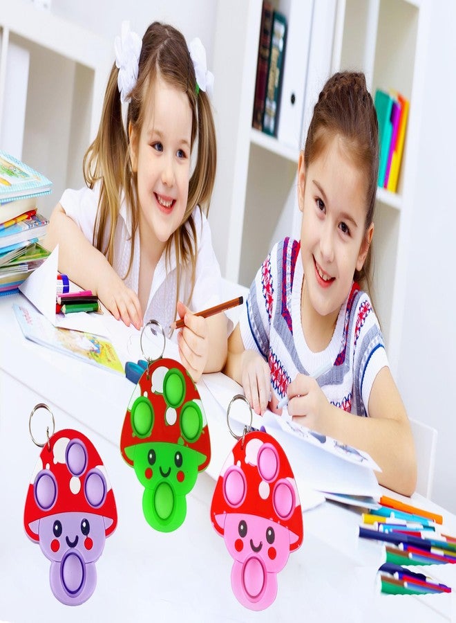 ٢٤ عبوة من فقاعات التململ الصغيرة على شكل فطر، سلاسل مفاتيح، هدايا حفلات العطلات، هدايا صيفية للطلاب - Image 4
