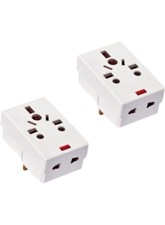 melfi Melfi 2Pcs Travel Adapter  03-Way Universal Socket With Light And 13A Fuse  - Image 1