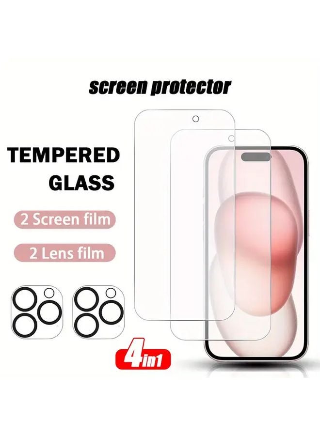 2 Pack Tempered Glass Screen Protector And Camera Lens Protector For iPhone 12 Pro Max - Image 2