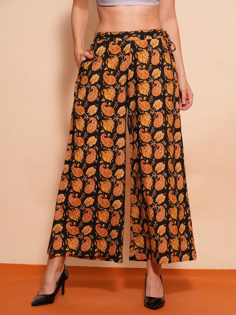 globus Globus Women Paisley Printed Flared Fit Palazzo