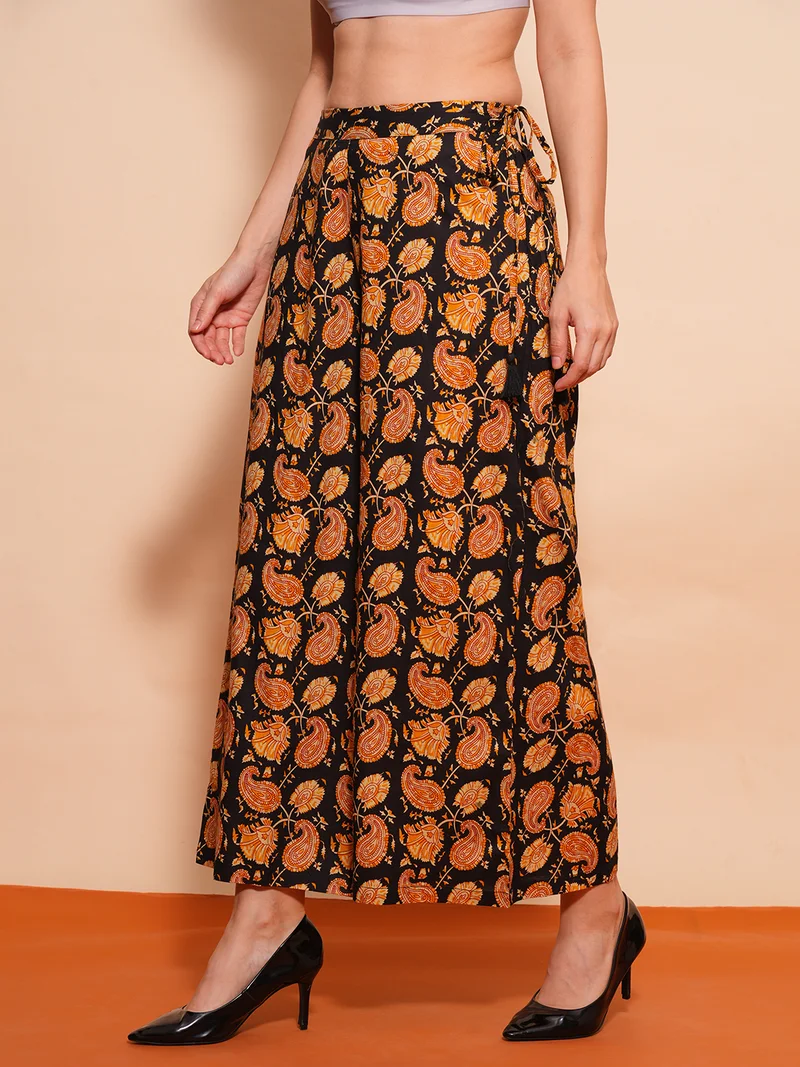 globus Globus Women Paisley Printed Flared Fit Palazzo