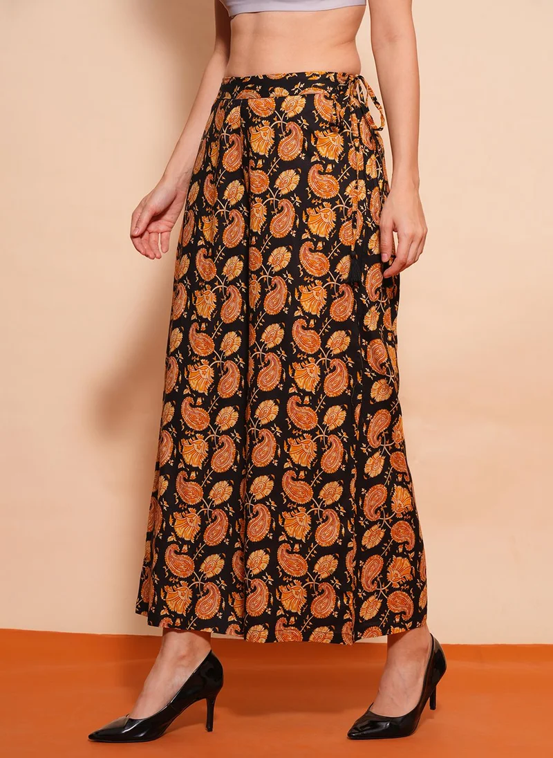 globus Globus Women Paisley Printed Flared Fit Palazzo