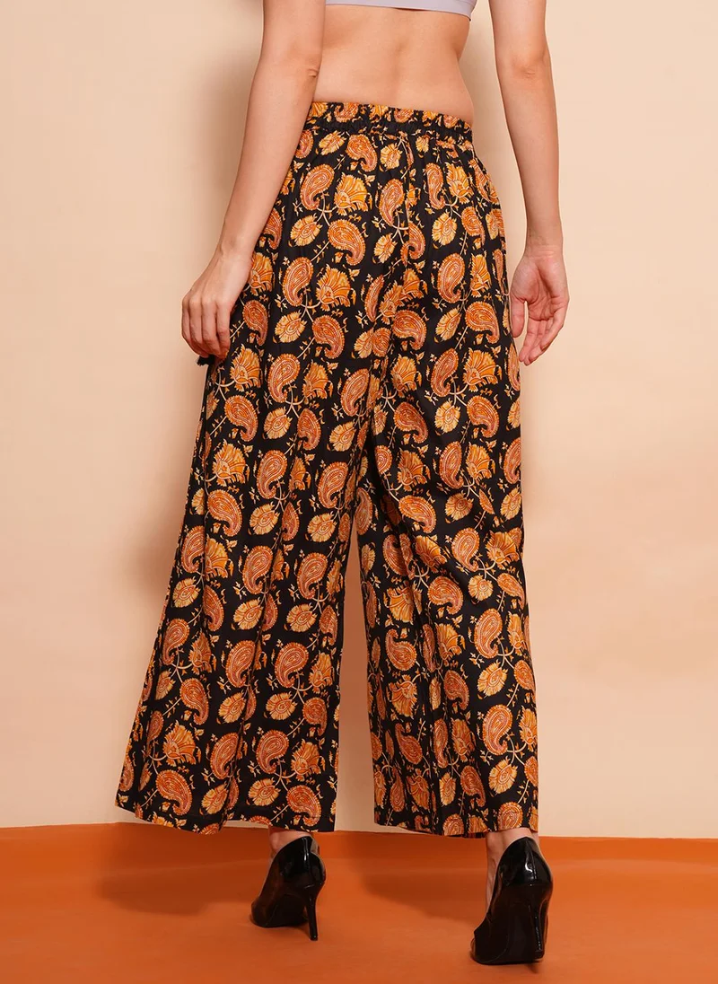 globus Globus Women Paisley Printed Flared Fit Palazzo