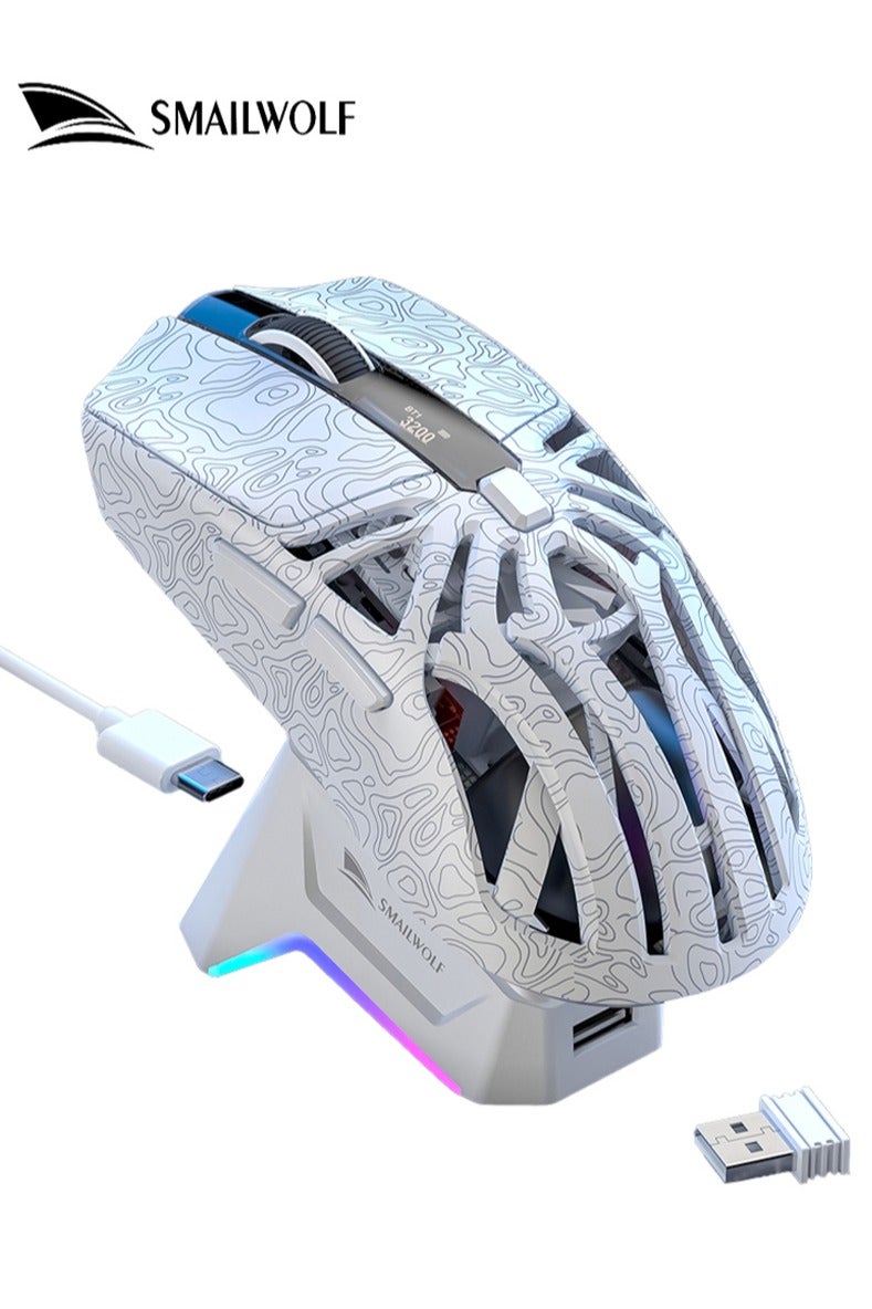 SMAILWOLF M8 Bluetooth Wireless Gaming Mouse Paw3311 Digital Display RGB Charging Base Mouse for Laptop Gaming Lightweight - Image 1