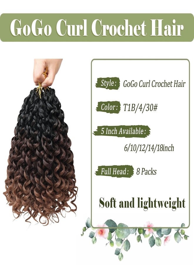 Vomella GoGo Curl Crochet Hair for Black Women 8 Packs 12 Inch Water Wave Beach Curl Synthetic Deep Twist Curly Crochet Hair Extensions T1B/4/30 - Image 2